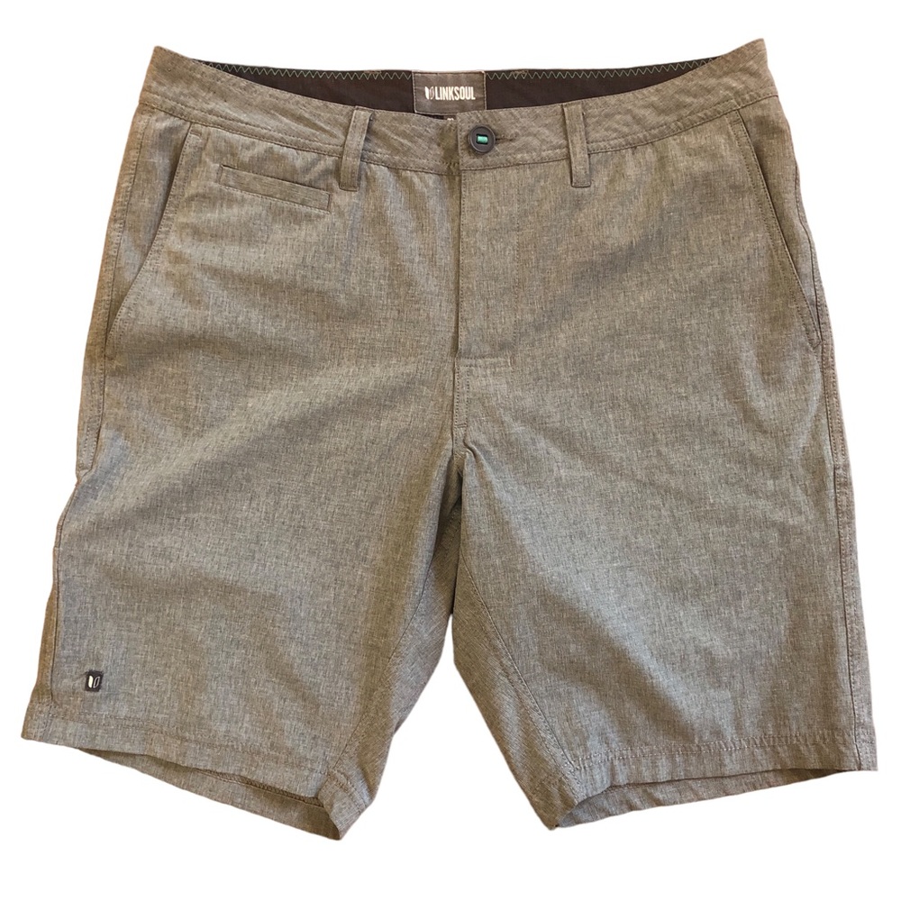 LINKSOUL Boardwalker Gray Flat Front Golf Shorts Size 33 ⛳
